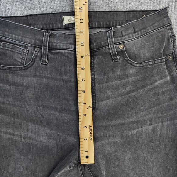 Madewell Jeans Womens 32 Black Sea 9" Mid-Rise Skinny Distressed Casual Stretch - Picture 7 of 16